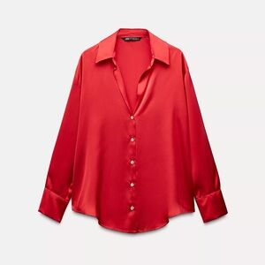 Red Satin Blouse